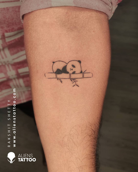 panda tattoo on hand