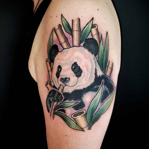 realism panda tattoo