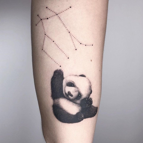 realism panda tattoo