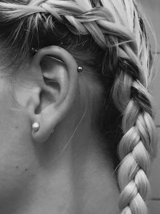 Industrial Piercing And Ear Lobe Piercing
