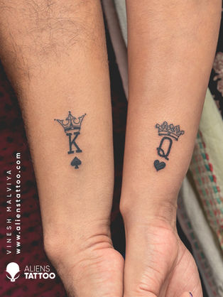 king and queen Couple Tattoo