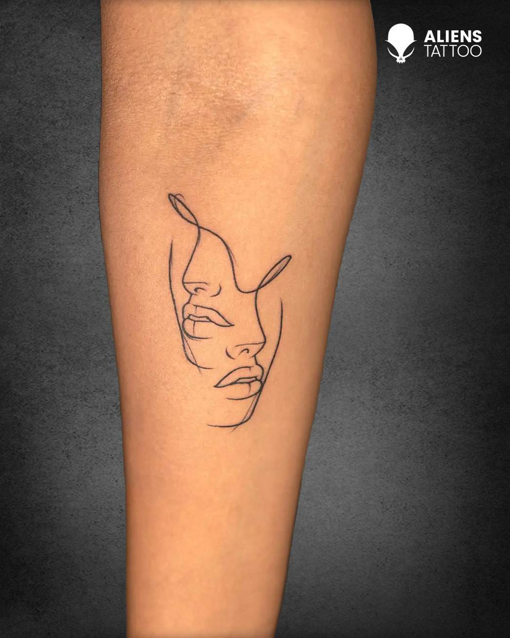 small line art tattoo