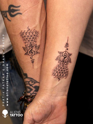 minimal same couple tattoos