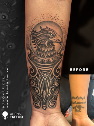 traditional eagle coverup tattoo