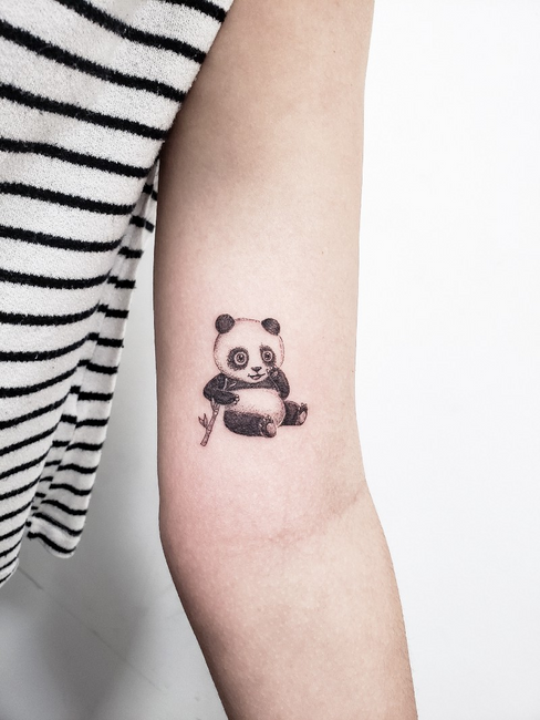 small panda tattoo for girls